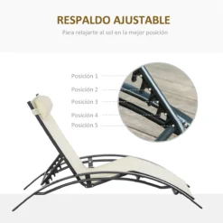 Outsunny Tumbona Reclinable Con Respaldo Ajustable En 5 Posiciones Y Reposacabezas Extraíble Acolchado Aluminio Texteline Para Jardín Terraza Balcón 171x64x82 Cm Beige -Tienda Barata Lounge Sol 01d62b523520f217a4d2be46936f4feb10e0d772 949a2a8751fc4d8b951ef4c8b3a60a2b
