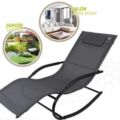 Silla Tumbona Mecedora De Jardín Antracita Con Cojín Aktive -Tienda Barata Lounge Sol 049f27fe01f8ab57ed02ba33f30fcae5b7090fd0 ebd257b98f8c4205a2e650607d7672a6