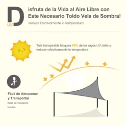 Outsunny Toldo Vela Triangular 5x5x5m Vela De Sombra Para Terraza Jardín Camping Resistente Al Agua Protección UV Poliéster Color Gris -Tienda Barata Lounge Sol 054a0b90f041ee2a9393413ceb9b562daaaf8e34 62b11188a72c4a459a3664458f84f0cb