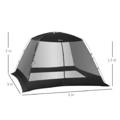 Outsunny Carpa De Jardín 3x3x2 M Cenador Para 4-6 Personas Con 4 Mosquiteras Y Puerta Incluye Bolsa De Transporte Protección Solar Para Camping Viajes Exterior Negro -Tienda Barata Lounge Sol 055694c0a96eda5c1c0e8df9d2d53d46fdbf86b0 a010b04af25c4b1ca85271d352c0c3e2