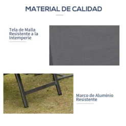 Outsunny Tumbona De Jardín Relinable Tumbona Plegable De Aluminio Con Respaldo Ajustable En 5 Posiciones Para Terraza Piscina Exterior Carga Máx. 150 Kg 69x140x107 Cm Gris -Tienda Barata Lounge Sol 058adde05d8ac40e96b4453f3deec77bcb0a3ce1 eda87bca3887460f99fef31eb9869772