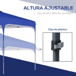 Outsunny Cenador Plegable 2,5x2,5x2,68 M Carpa De Jardín Protección UV 50+ Ajustable En Altura Con 4 Bolsas De Arena Y Bolsa De Transporte Para Camping Fiestas Patio Azul -Tienda Barata Lounge Sol 0815fe14219e9bcda9777c33e30836b9db739b19 4769190dbb48439c95a1da64a6f0465b