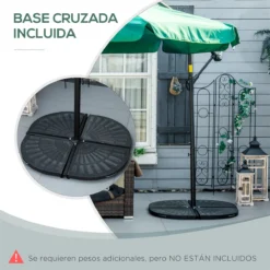Outsunny Sombrilla De Jardín Ø293x240 Cm Parasol Excéntrico Con Rotación De 360° Manivela Base Cruzada Y Soporte De Acero Para Terraza Patio Balcón Verde -Tienda Barata Lounge Sol 0a2316d156d162e3c36920af5fe2bf92de3320c1 f973bda4f65f4024a92eccd862d88408