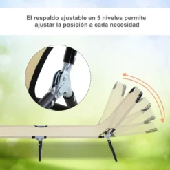 Outsunny Tumbona Plegable Reclinable Con Ángulo Ajustable De 5 Posiciones Para Jardín Exterior Piscina Terraza Camping Carga 120 Kg 190x56x28 Cm Beige -Tienda Barata Lounge Sol 0b94b80e6bc59d5056abd7f287e00a9c7383abb3 3ba38ace2c154bc7af6c1b78bf7234f8
