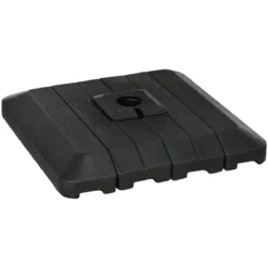 Outsunny Pesos De Base De Sombrilla En Voladizo De 4 Piezas Soporte De Parasol De Patio Rellenable De Agua De 100 Kg O Arena De 135 Kg Para Base Cruzada 98x98x18,5 Cm Negro