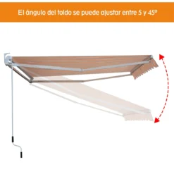 Outsunny Toldo Retráctil Con Manivela Toldo De 300x250cm Con Brazo Articulado De Aluminio Y Poliéster 280g/m² Rayas Naranja Beige Y Blanco -Tienda Barata Lounge Sol 0c71ed17875151bf65cbfa8643804e0916cb05f0 178389e00e8944d79d75191718928548