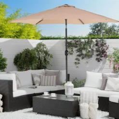 Sombrilla De Jardín De Poliéster Beige Arena 270 Cm VARESE