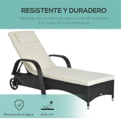 Outsunny Conjunto De 2 Tumbonas De Ratán De Jardín Chaise Longue Con Respaldo Ajustable En 5 Posiciones Cojines Acolchados Reposacabezas Y 2 Ruedas 200x73x72-103 Cm Negro -Tienda Barata Lounge Sol 0f7697c7edd058624808f01acae6fb1eaf856807 33eb6f988a6b418186e0aa9f3b5aabc4