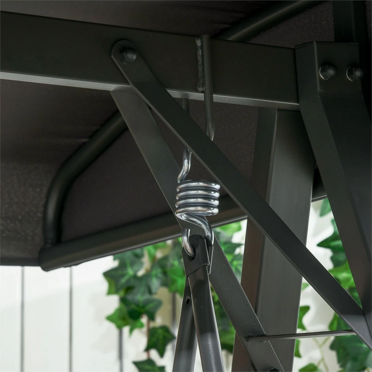 Outsunny Columpio De Jardín De 3 Plazas Silla Balancín Con Toldo Inclinable Cojín Extraíble Y Marco De Acero Para Terraza Piscina Patio Carga 360 Kg 210x128x184 Cm Gris Oscuro 9 Outsunny Columpio De Jardín De 3 Plazas Silla Balancín Con Toldo Inclinable Cojín Extraíble Y Marco De Acero Para Terraza Piscina Patio Carga 360 Kg 210x128x184 Cm Gris Oscuro - Imagen 7