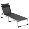 Outsunny Tumbona Plegable Reclinable De Aluminio Con Reposacabezas Extraíble Y Respaldo Transpirable Ajustable En 4 Posiciones Para Jardín Terraza Camping Exterior 170x60x76 Cm Negro