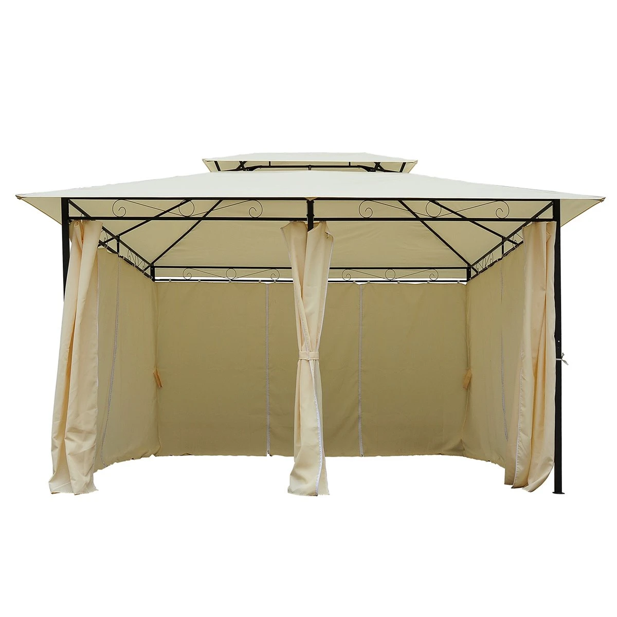 Outsunny Cenador De Jardín 3x4 M Marco Acero Gazebo Con Doble Techo 6 Cortinas Laterales 8 Orificios De Drenaje Buena Ventilación Para Fiestas Eventos Crema 3 Outsunny Cenador De Jardín 3x4 M Marco Acero Gazebo Con Doble Techo 6 Cortinas Laterales 8 Orificios De Drenaje Buena Ventilación Para Fiestas Eventos Crema