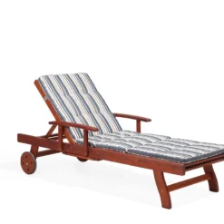 Tumbona De Jardín Madera Con Ruedas Cojín Rayas Azul Beige TOSCANA -Tienda Barata Lounge Sol 121a756e939811ba592617c74bbcf008e52538a2 2914125b8907473aa03d246a042faf53