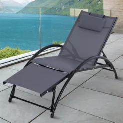 Outsunny Tumbona De Jardín Aluminio Reclinable Con Respaldo Ajustable De 5 Niveles Reposapiés Regulable Y Reposacabezas Extraíble Para Terraza Balcón Exterior 66x152x81 Cm Gris -Tienda Barata Lounge Sol 12562a71b9c069f0714ef4425a29dc50310738c7 7fba082dab904a89aba6a4d49b5127a1
