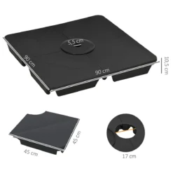 Outsunny Pesos Para Base De Sombrilla En Voladizo De 4 Piezas Rellenable De Arena 120 Kg O Agua 160 Kg Para Sombrilla De Plátano Base Cruzada 90x90x10,5 Cm Negro -Tienda Barata Lounge Sol 148d0bf2ba9083bdf0cb43f6924d47f4e72757e6 96be5e06211c4df5958a9524ac860715