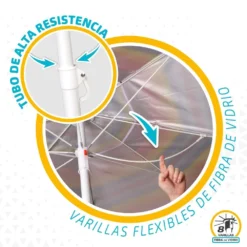 Sombrilla Playa Antiviento 220 Cm Con Protección UV50 Aktive Beach -Tienda Barata Lounge Sol 15252ca07deb014c65d0e1564628b4a104f4f074 f6e42a3148cc4a368db490b01f65cece