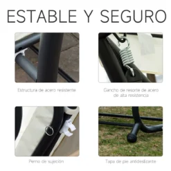 Outsunny Columpio Balancín Jardín 3 Plazas Convertible En Cama Techo Parasol Regulable Bandeja Para Bebida Terrza Balcón Exterior Carga Máx. 340kg Acero 200x120x164cm Beige -Tienda Barata Lounge Sol 16a008a94f4392601815b09b8d1cd36cb1dffa99 b7ce63fabb9f4d3cb0d74d4155d332f3