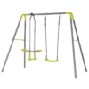 HOMCOM Set De Columpio Infantil Al Aire Libre Con Columpio Y Balancín Doble Plaza Juguetes Exterior Adecuado Para +3 Años 245x138x180cm Verde Y Gris