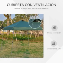 Outsunny Cenador Plegable 3x3m Portátil De Jardín Con Bolsa De Transporte Con Ruedas Acero Para Exterior Fiestas Camping Verde -Tienda Barata Lounge Sol 1a489c097022e24eef823f06cb97075290423eed a452fb44ec134d9cbb6f06e2b37ec515