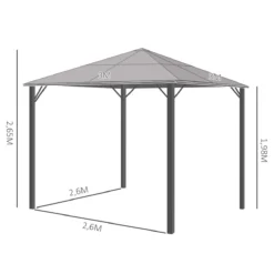 Outsunny Cenador De Jardín 3x3 M Pabellón De Exterior Con Techo De Policarbonato 4 Cortinas Laterales Y 4 Mosquiteras Con Cremalleras Marco De Metal Para Fiestas Eventos Multicolor -Tienda Barata Lounge Sol 1c1dd354a520a44bca91912c38a5c7c20d8921b4 08535206e4534b8fa1946227e0fc0cb9