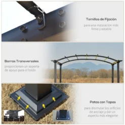 Outsunny Pérgola 3x2,5 M Cenador Con Techo Retráctil Para Jardín Patio Terraza Tela Poliéster Atornillados Resistente Protección De Rayos UV Beige 16 Outsunny Pérgola 3x2,5 M Cenador Con Techo Retráctil Para Jardín Patio Terraza Tela Poliéster Atornillados Resistente Protección De Rayos UV Beige -Tienda Barata Lounge Sol 1cc16977cdb3a709a64a96b6a244b92008d913cf 037ddafe6eb24626bd32e5c787bf17d3