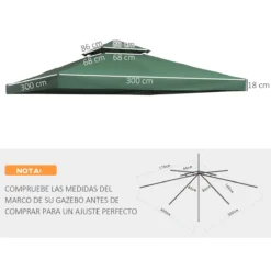 Outsunny Techo De Reemplazo 3X3 Metros Para Carpa Pabellon Toldo Eventos Y Bodas Verde Esmeralda 10 Outsunny Techo De Reemplazo 3X3 Metros Para Carpa Pabellon Toldo Eventos Y Bodas Verde Esmeralda -Tienda Barata Lounge Sol 1f36d61a9235263c5bddcef93ec70d1bf370487d 73c3682341f94118ba576a6470ac5038