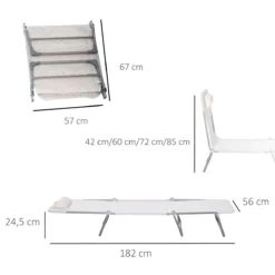 Outsunny Tumbona Plegable Y Reclinable De Jardín Con Reposacabezas Y Respaldo Ajustable En 5 Niveles Tela De Texteline Transpirable 182x56x24,5 Cm Crema 15 Outsunny Tumbona Plegable Y Reclinable De Jardín Con Reposacabezas Y Respaldo Ajustable En 5 Niveles Tela De Texteline Transpirable 182x56x24,5 Cm Crema -Tienda Barata Lounge Sol 1fae46c062bbe124bbfa92d5d2df76f24f227d0b 44312cf4ef5c431cbda6c40d3c5c209a