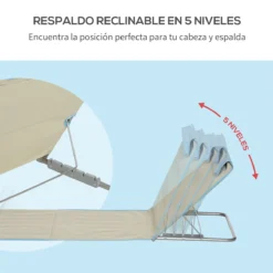 Outsunny Set De 2 Esteras De Playa Plegables 124x53x50 Cm Con Respaldo Ajustable Y Reposacabezas Esterillas De Playa Tela Oxford Acero Con Bolsa De Transporte Beige -Tienda Barata Lounge Sol 20c20091fc46c83c6ee58efe31cb8ca4fa350788 29ae3d3c2ef04a419b7203e8cbcd39cb