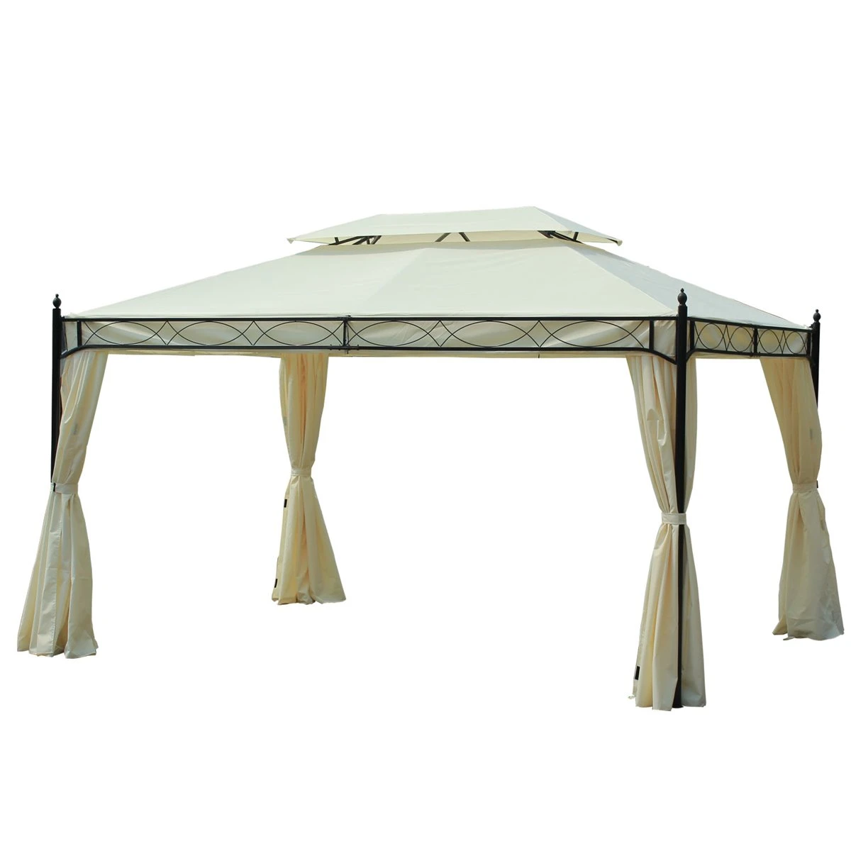 Outsunny Cenador De Jardín 4x3m Pabellón Con Techo Doble Transpirable Y 4 Cortinas Laterales Extraíbles Carpa De Acero Para Fiestas Bodas Eventos Al Aire Libre Crema 3 Outsunny Cenador De Jardín 4x3m Pabellón Con Techo Doble Transpirable Y 4 Cortinas Laterales Extraíbles Carpa De Acero Para Fiestas Bodas Eventos Al Aire Libre Crema