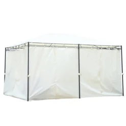 Outsunny Cenador De Jardín 4x3 M Pabellón Con 4 Paredes Laterales Y Techo Con 12 Orificios De Drenaje Marco De Metal Para Reunión Familiar Fiestas Bodas Crema -Tienda Barata Lounge Sol 211014ca7968d5ab9084e2805ea7bbc0cbf3f5f3 afc08acc1b894bb2b77857db36813a47