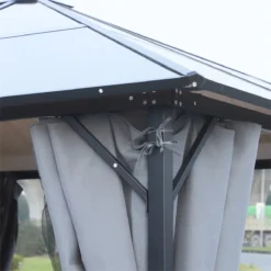 Outsunny Cenador De Jardín 3x3 M Pabellón De Exterior Con Techo De Policarbonato 4 Cortinas Laterales Y 4 Mosquiteras Con Cremalleras Marco De Metal Para Fiestas Eventos Multicolor -Tienda Barata Lounge Sol 23ee3bf73c0524d982681d6262d01eeb38ab1c3f fb5d4c15aa394c4697d8b13d6d1a8f10