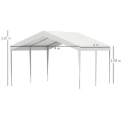 Outsunny Carpa Garaje Para Coche 4x4 M Cochera Portátil Impermeable Pabellón Gazebo De Jardín Patio Exterior Con Accesorios Para Eventos Fiestas Metal Galvanizado Blanco -Tienda Barata Lounge Sol 23f98000d7ca902a85d64fdce281cdc4ca1321da e67a0a73597e4dfdb1acb6d1be70ea2e