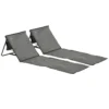 Outsunny Conjunto De 2 Esterillas De Playa Plegable Esteras Acolchadas Con Respaldo Reclinable Y Bolsa De Transporte Para Jardín Camping 142x51x40 Cm Gris