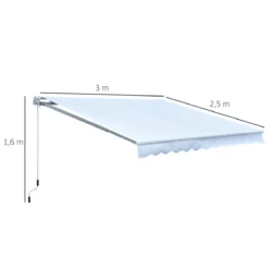 Outsunny Toldo Manual Plegable De Aluminio Ángulo Ajustable Con Manivela Para Exterior Balcón Jardín Terraza 3x2,5m Blanco -Tienda Barata Lounge Sol 2542cc8df81230553e31b1e77f76f7d3426742df cb8c94ad081b4127a5d7e2f990851ecb