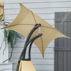 Outsunny Tumbona Colgante Con Sombrilla Protección UV Hamaca Sillón Con Toldo Estructura Estable Cuerda Antivuelco Y Forma Ergonómico Para Jardín Patio Terraza Metal 190x110x190 Cm Beige -Tienda Barata Lounge Sol 25cb7eb65250a0c0be74131da675269bd2a77971 a1b3ceddaeda4b5bbe92a194d14f50c9