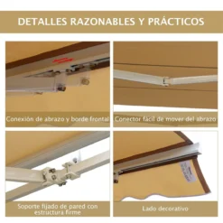 Outsunny Toldo Manual Plegable De Aluminio 295x250cm Ángulo Ajustable Manivela Para Exterior Balcón Jardín Terraza Crema -Tienda Barata Lounge Sol 261d87a9ab16d7ec57b0b7d578f20ee3addae126 85fb61f84a4544c88fb5264552211d75