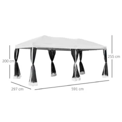 Outsunny Carpa 6x3m Plegable Gazebo Para Jardín Cenador Con 6 Cortinas Mosquitera Y Cremallera Bolsa Transporte Montaje Fácil Acero Tela Oxford Blanco -Tienda Barata Lounge Sol 2a34b0557d5e42ad442ed54accced8a76d61706c 0456f7b92f604e29ae62d6125a0fef18