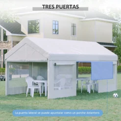 Outsunny Carpa De Jardín 6x3 M Carpa Para Fiestas Cenador De Exterior Con 3 Puertas Extraíbles Ventanas De Malla Enrollables Para Terraza Bodas Eventos Blanco -Tienda Barata Lounge Sol 2a56ccc6a644619eb78d88e56209d2b0066183ba 516d0888ee1b472899176129bb834b56