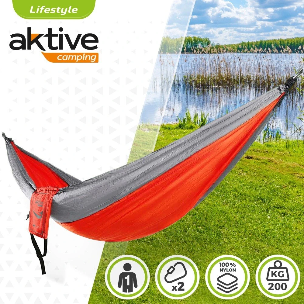 Hamaca Colgante Camping Ultraligera C/accesorios De Montaje Aktive 4 Hamaca Colgante Camping Ultraligera C/accesorios De Montaje Aktive - Imagen 2