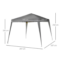 Outsunny Carpa Plegable 2,4x2,4m Cenador De Jardín Diseño Pop Up De Acero Y Cubierta De Tela Oxford Gris -Tienda Barata Lounge Sol 2e78728b064399c07cb9394bec106205119ae0b6 d65481632c6c430989089f0017304a55