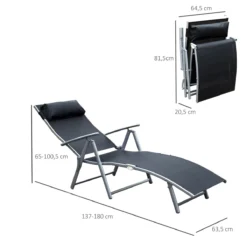 Outsunny Tumbona Plegable Respaldo Ajustable A 7 Niveles Con Almohada Texteline Resistente Relax En Exterior Piscina Terraza Camping 137x63.5x100.5cm Acero -Tienda Barata Lounge Sol 2e8297a1f6d940af6ed1f9bba9cb2bbbfda1314d a6b6a82f288c4854a8c274d58939562f