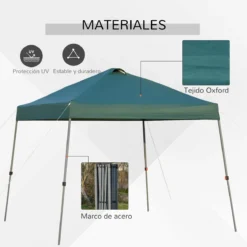 Outsunny Cenador Plegable 3x3m Portátil De Jardín Con Bolsa De Transporte Con Ruedas Acero Para Exterior Fiestas Camping Verde -Tienda Barata Lounge Sol 2f38d7d3cde8b8990d78707b1e55d6cf43945cc7 ab2015c973b040b190b72d8ce16ec465