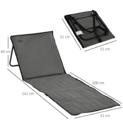 Outsunny Conjunto De 2 Esterillas De Playa Plegable Esteras Acolchadas Con Respaldo Reclinable Y Bolsa De Transporte Para Jardín Camping 142x51x40 Cm Gris -Tienda Barata Lounge Sol 3093b478fa1deaf73837e79ddd363e4c9de6133f 465fe03db3f64687a6cb54cb4ff630ec