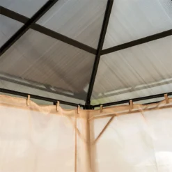 Outsunny Cenador De Jardín 3,65x3 M Pabellón De Acero Con Techo De Policarbonato De 6 Mm Protección UV 50+ Y 4 Cortinas Laterales De Cremallera Para Fiestas Beige -Tienda Barata Lounge Sol 30e80e48b911ae5f174b6e892ea5c452a0874345 7522f5ca9db14f19a2f74d30e53972dd