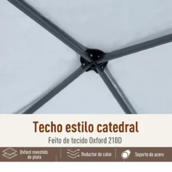 Outsunny Carpa Plegable 3x3m Paredes De Mosquitera Extraíbles Con Cremallera 4 Orificios De Drenaje Tela Oxford 420D Para Jardín Fiestas Blanco -Tienda Barata Lounge Sol 31cbecbfe44d399887b657643e40aa883ea542ea 1c564dd3151848038d705d2d6c921fb4