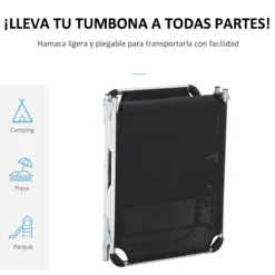 Outsunny Tumbona Plegable Reclinable De Aluminio Con Reposacabezas Extraíble Y Respaldo Transpirable Ajustable En 4 Posiciones Para Jardín Terraza Camping Exterior 170x60x76 Cm Negro -Tienda Barata Lounge Sol 323f8cab1f0b614ffcc80b793abbf56328eea51f 742845b521334f76996eaa5dc5e17501