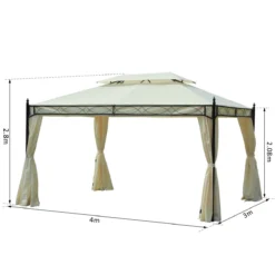 Outsunny Cenador De Jardín 4x3m Pabellón Con Techo Doble Transpirable Y 4 Cortinas Laterales Extraíbles Carpa De Acero Para Fiestas Bodas Eventos Al Aire Libre Crema 13 Outsunny Cenador De Jardín 4x3m Pabellón Con Techo Doble Transpirable Y 4 Cortinas Laterales Extraíbles Carpa De Acero Para Fiestas Bodas Eventos Al Aire Libre Crema -Tienda Barata Lounge Sol 3451dfc334c6727aecbddc6aa7ace29b6881b1b4 8875042df6064b02abe5807e88e90b72