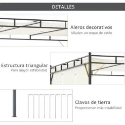 Outsunny Pérgola 3x3 M Cenador De Jardín Con Techo Retráctil Tela De Poliéster Y Tubo De Acero Para Patio Terraza Exterior Blanco -Tienda Barata Lounge Sol 34f5c07503485699263e6006cdb0a5c7fc63b5c1 3eeadb5d9285400bae1ecbd004d135f3