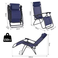 Outsunny Tumbona Plegable De Jardín Silla Gravedad Cero Sillón De Playa Relajante Texteline Marco Acero Carga 120kg 90x65x110 Cm Azul -Tienda Barata Lounge Sol 37804605620810559f564f4b858f4e0622f6e436 d9f7b0bf962f41949415327ba8ceca99