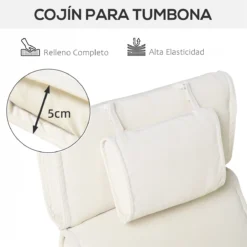 Outsunny Cojín Para Tumbona De Exterior 198x53x5 Cm Desenfundable Y Lavable Con Reposacabezas Extraíble Colchoneta Plegable De Algodón Para Silla Reclinable De Jardín Crema -Tienda Barata Lounge Sol 38bab77ed436ab8d37cfaa82d9965805890b13ba a15c72bdacd54765804392d26b94a048