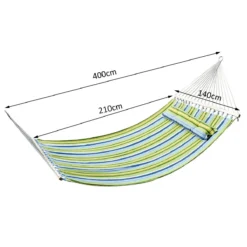 Outsunny Hamaca Colgante De Jardín Para 2 Personas Hamaca Ecológico Para Camping Con Almohada Carga De 180 Kg Rayas Azules Y Verdes 3,4x1,4m -Tienda Barata Lounge Sol 3a634f9431242b8808331f541f6dd94e867b6339 ff1f304ba5f348f5b9735b16f2546aa2